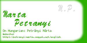 marta petranyi business card