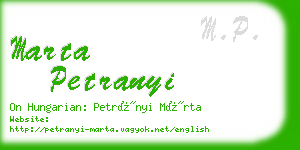 marta petranyi business card